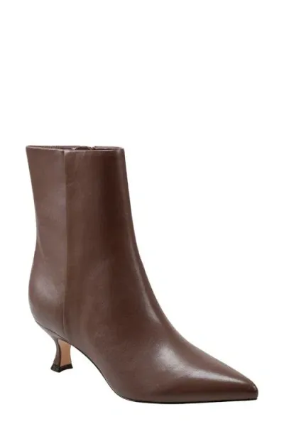 Marc Fisher Ltd Iggy Kitten Heel Bootie In Dark Brown Leather