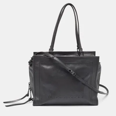 Pre-owned Marc Jacobs Black Leather The Box Shopper Tote