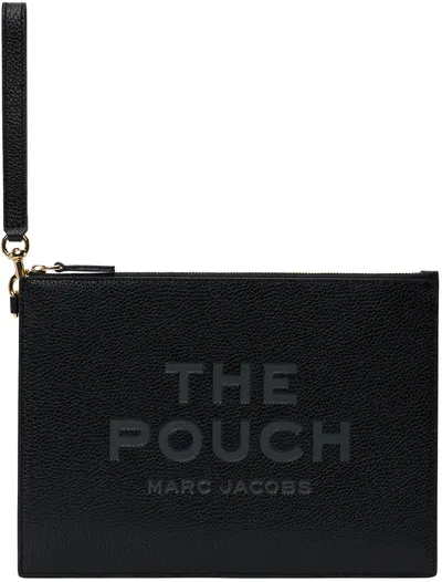 Marc Jacobs ブラック The Leather Large Pouch ポーチ In 001 Black