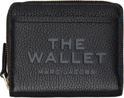 Marc Jacobs ブラック The Leather Mini Compact 財布 In 001 Black