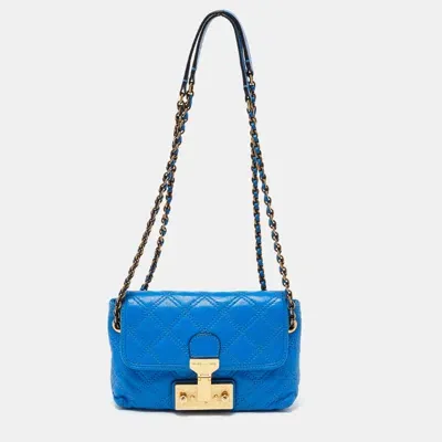 Pre-owned Marc Jacobs Blue Quilted Leather Flap Shoulder Bag