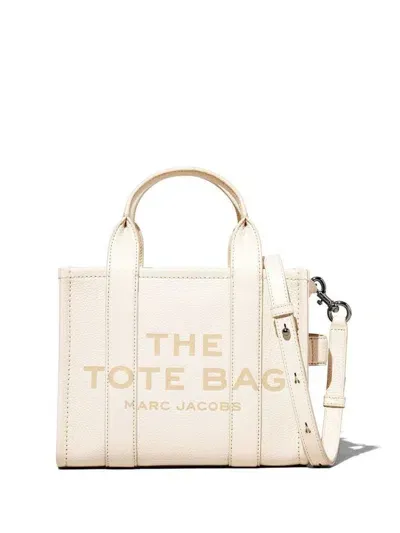 Marc Jacobs Borsa The Tote Bag Piccola In Pelle Di Vitello Con Maniglia Laterale In Bianco