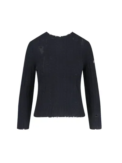 Marc Jacobs Destroyed Crop Cardigan In Black