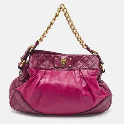 Pre-owned Marc Jacobs Fuchsia Quilted Leather Chain Shoulder Bag In Pink