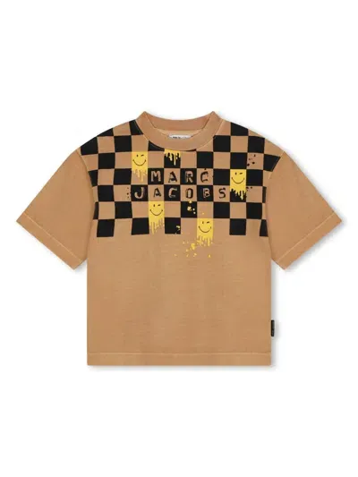 Marc Jacobs Kids' Graphic-stamp T-shirt In Brown