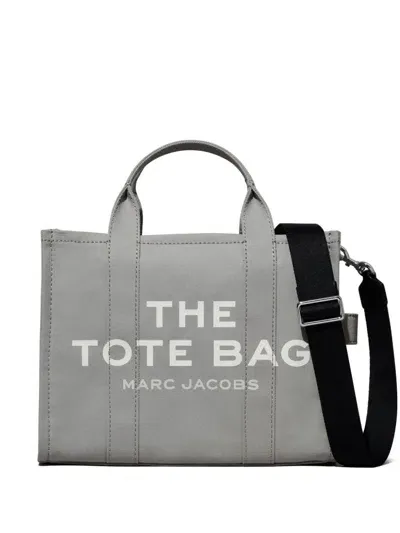 Marc Jacobs He Canvas Medium Tote Bag Woman Grey In Cotton In Gray