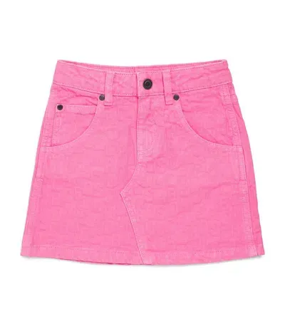 Marc Jacobs Kids' Jacquard Monogram Mini Skirt (4-12+ Years) In Pink