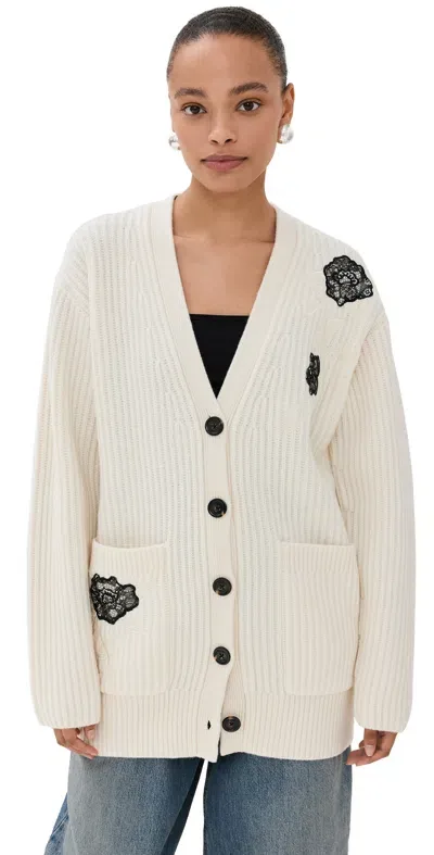 Marc Jacobs Lace Applique Cardigan Porcelain