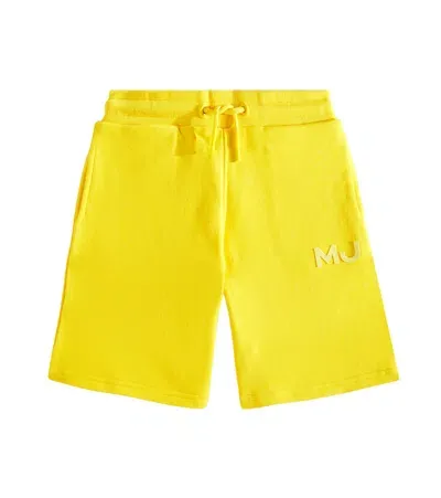 Marc Jacobs Kids' Logo Cotton Jersey Shorts In Yellow