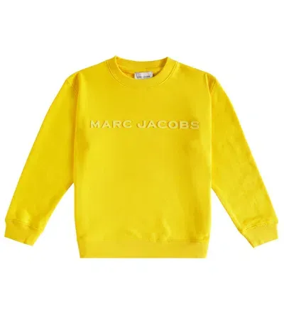 Marc Jacobs Kids' Logo Cotton Sweatshirt In Yellow