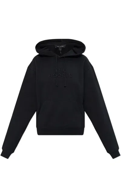 Marc Jacobs Logo Embroidered Drawstring Hoodie In Black