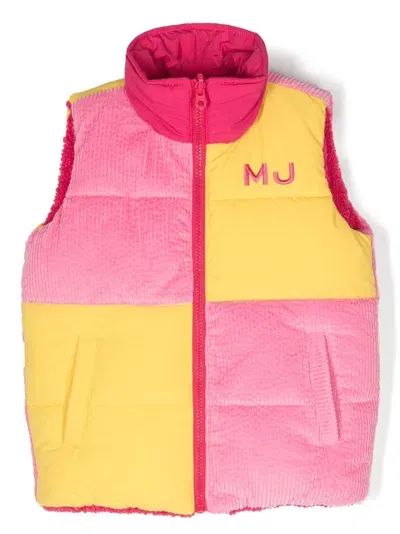 Marc Jacobs Kids' Logo-embroidered Reversible Puffer Jacket In Pink