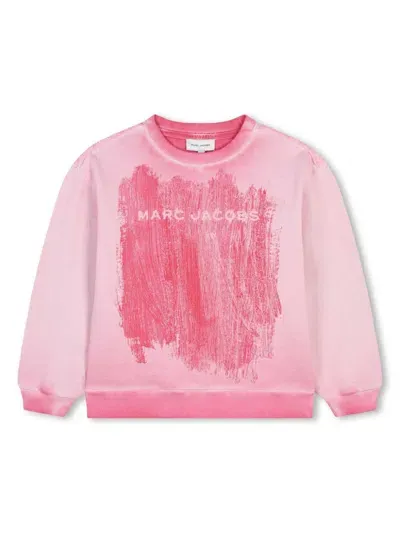 Marc Jacobs Kids' Cotton Crewneck Sweatshirt In Pink