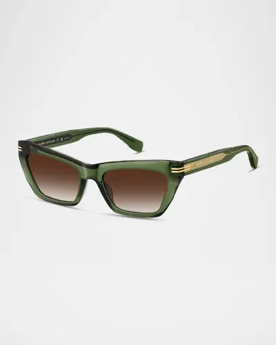 Marc Jacobs Mj 1112/s Acetate Cat-eye Sunglasses In Green/brown Sf