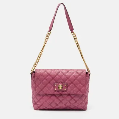 Pre-owned Marc Jacobs Pink Quilted Leather Day To Night Single Shoulder Bag