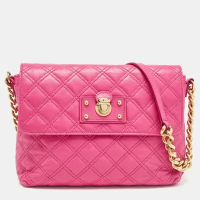 Pre-owned Marc Jacobs Pink Quilted Leather Large Single Shoulder Bag