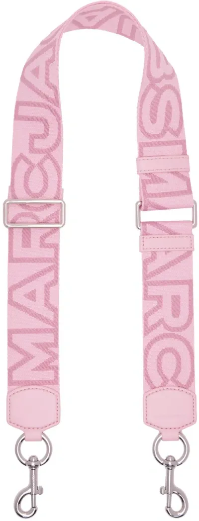 Marc Jacobs ピンク The Outline Logo Webbing ショルダーストラップ In 682 Ribbon Pink Mult