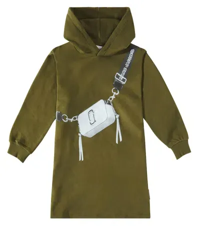 Marc Jacobs Kids' Printed Cotton Jersey Sweatshirt Dress In Green