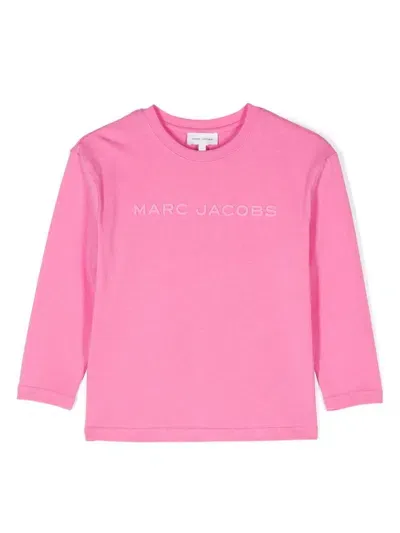 Marc Jacobs Kids' Rubberised-logo T-shirt In Pink