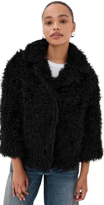 Marc Jacobs Shaggy Faux Fur Lady Jacket Black