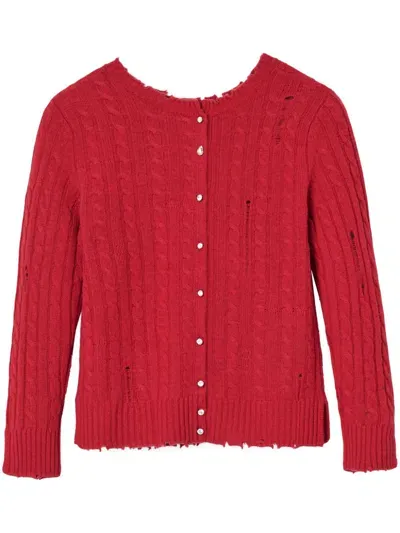 Marc Jacobs Shrunken Cashmere-blend Cardigan In Red