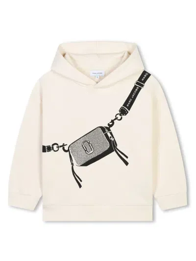 Marc Jacobs Kids' Snapshot Bag-print Hoodie In White