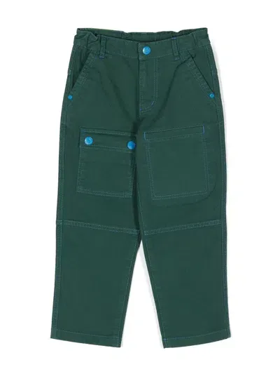 Marc Jacobs Kids' Cotton Canvas Cargo Pants In Forest Green