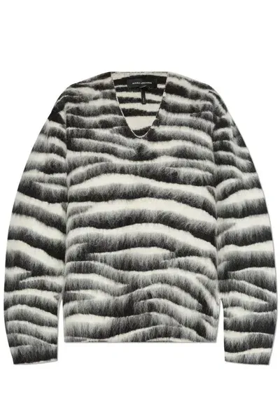 Marc Jacobs The Brushed Zebra Jumper In White