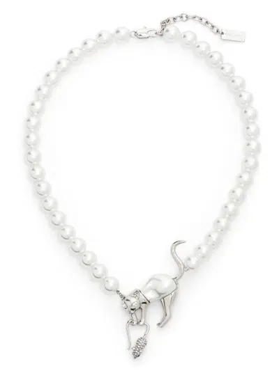 Marc Jacobs The Cat And Mouse Necklace In 白色