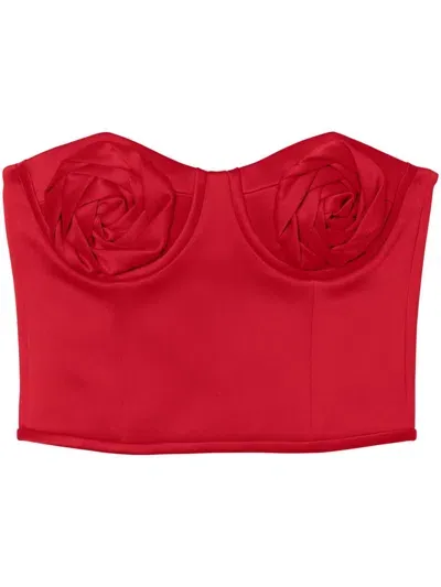 Marc Jacobs Satin Rose Corset In Red