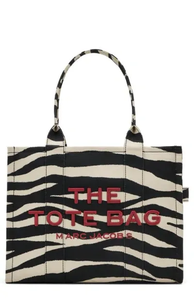 Marc Jacobs The Large Canvas Tote In Black/white