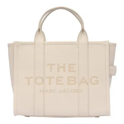 Marc Jacobs The Leather Medium Tote Bag In Silver