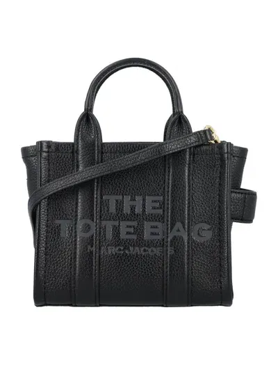 Marc Jacobs The Leather Micro Tote Bag In Black