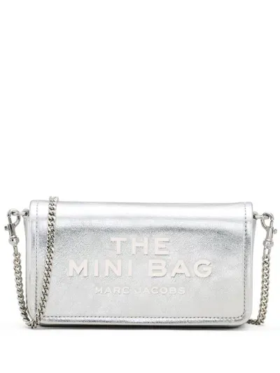 Marc Jacobs The Mini Bag Leather Crossbody Bag In Silver