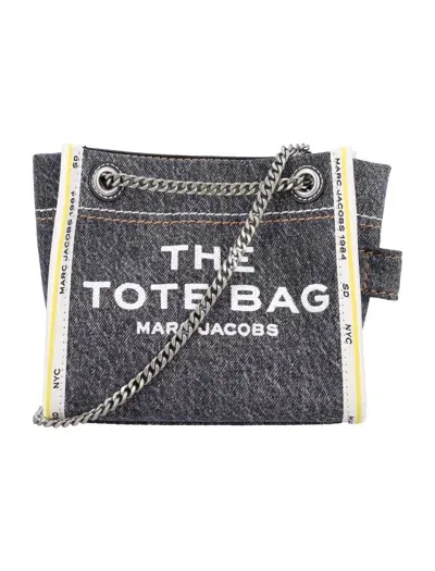 Marc Jacobs The Mini Tote Bag Denim In Black Wash