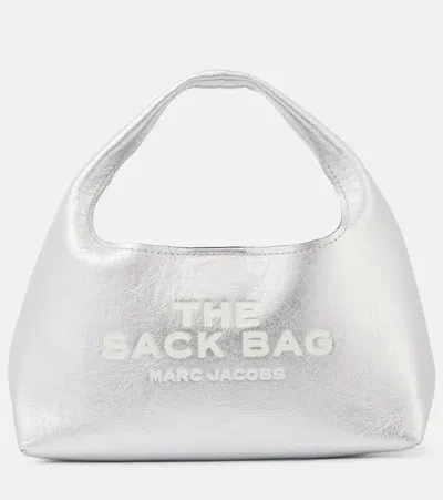 Marc Jacobs The Sack Mini Leather Tote Bag In Silver