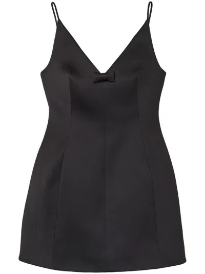 Marc Jacobs Satin Bow Mini Dress In Black