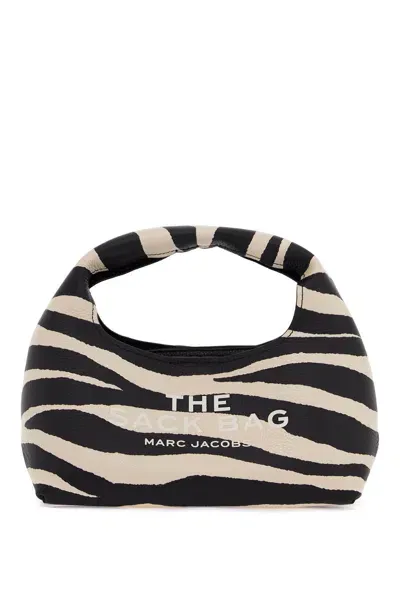 Marc Jacobs The Zebra Leather Mini Sack Bag In Black