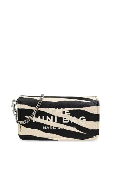 Marc Jacobs The Zebra Leather Chain Mini Black & White Cross-body Bag In Nero E Bianco