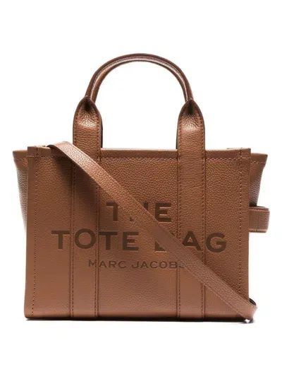 Marc Jacobs Women's The Leather Small Tote Bag In Marrone