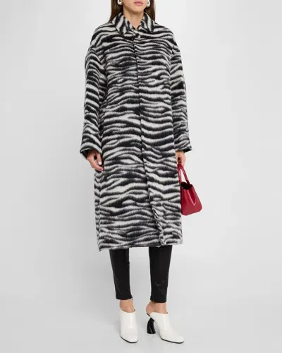 Marc Jacobs Zebra Brushed Alpaca Wool Coat In Bunt