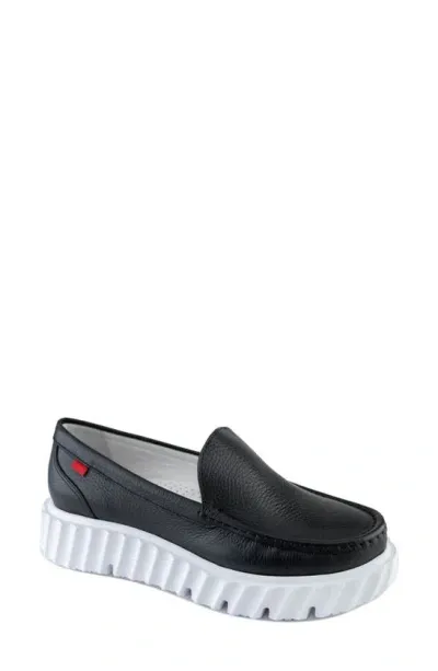 Marc Joseph New York Dahlia Street Platform Loafer In Black Grainy