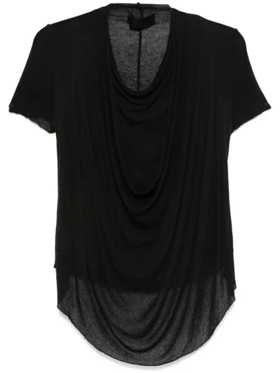 Marc Le Bihan Draped T-shirt In Black