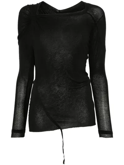 Marc Le Bihan Gathered-detail Top In Black