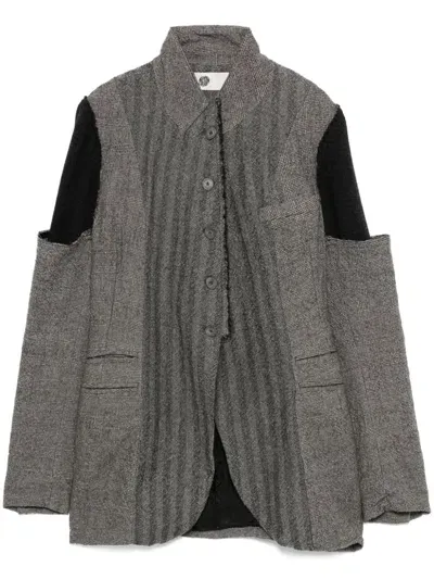 Marc Le Bihan Patchwork Blazer In Grey