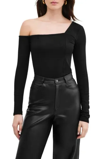 Marcella Elsa One-shoulder Top In Black