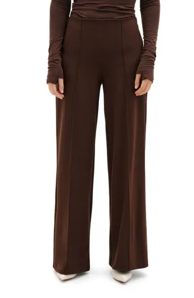 Marcella Gina Ponte Knit Pull-on Pants In Brown