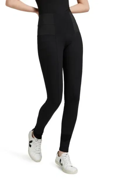 Marcella Gywn High Waist Ponte Knit Leggings In Black