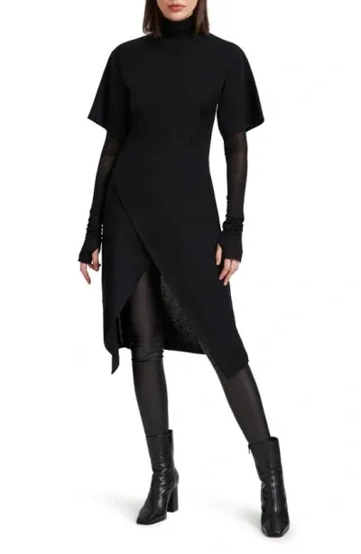 Marcella Koya Turtleneck Merino Wool Tunic In Black