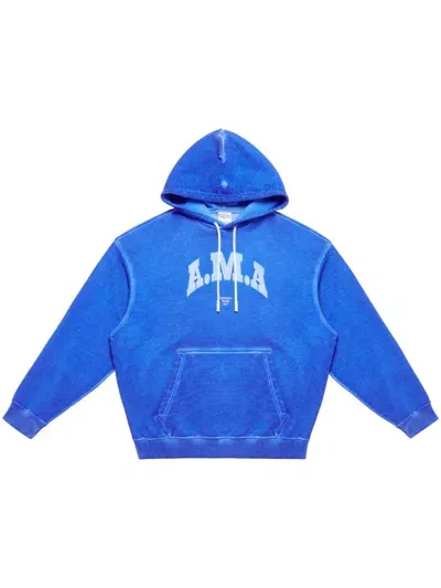 Marcelo Burlon County Of Milan Ama Long-sleeve Hoodie In Blue